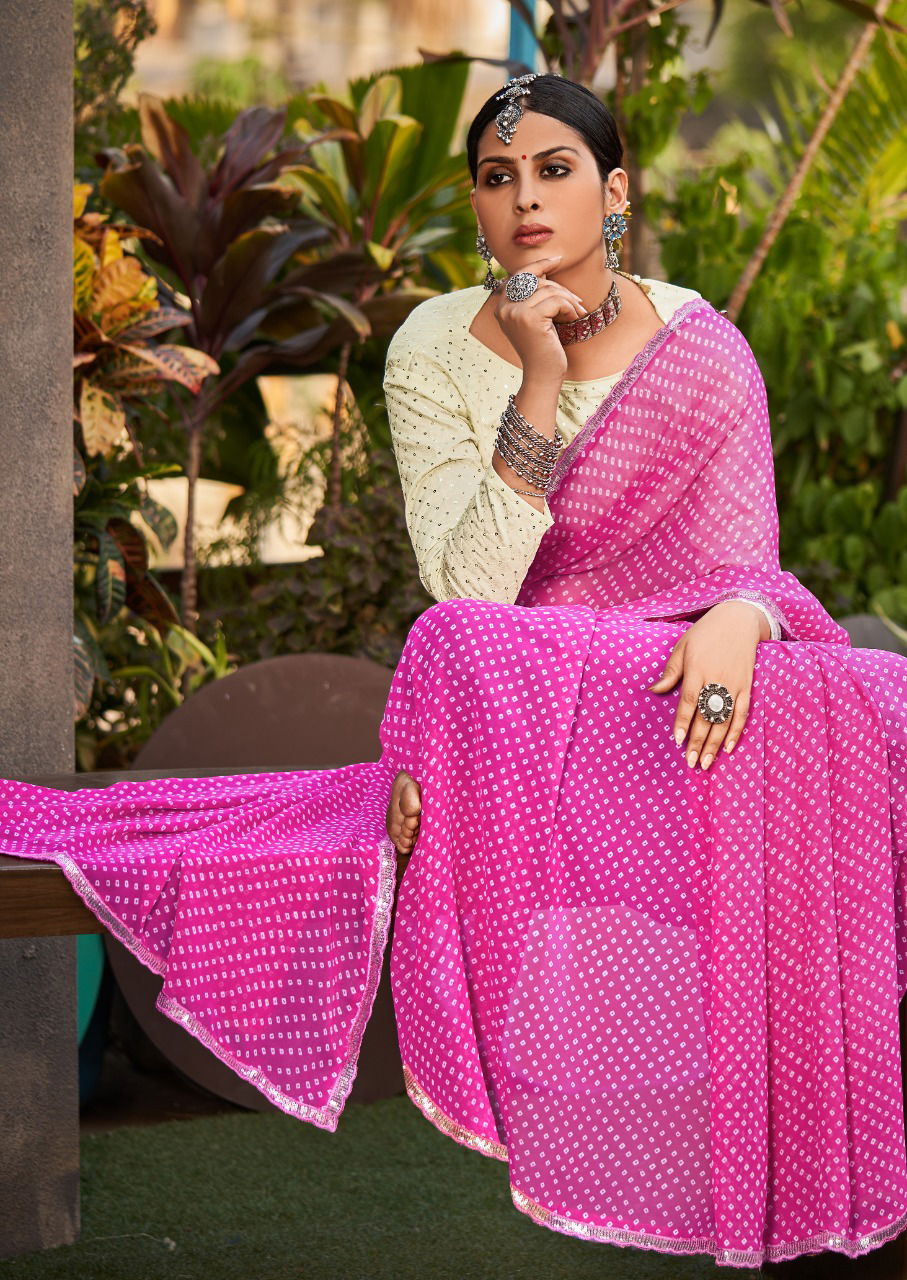 Stavan Smruti Stylish Fancy Designer Party Wear Georgette Saree Collection